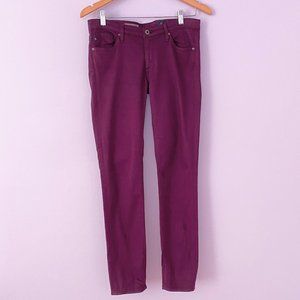 AG Stevie Ankle Skinny Jeans Maroon Size 27R